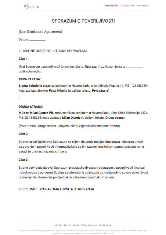 Generisani dokument